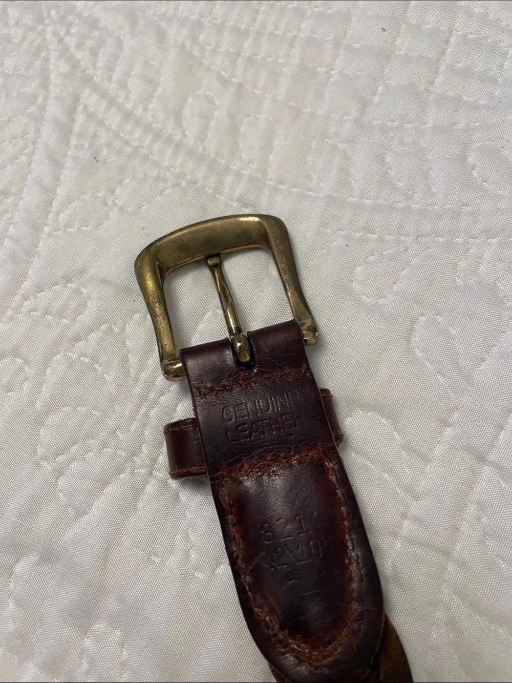 Men’s Braided Leather Woven Belt with Antique Gold Color Buckle Large